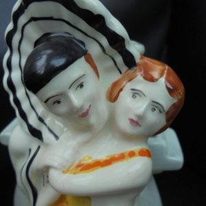 Myott PIERROT and COLUMBINE figural vase.