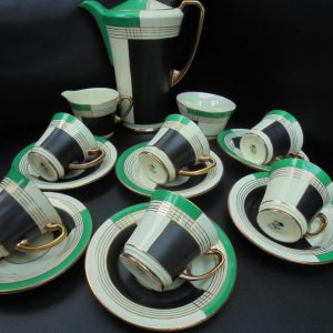 Crown Devon Art Deco coffee set. (Ref OCT 3097).