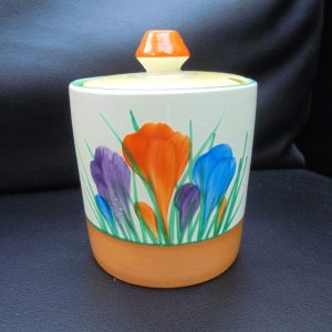 CROCUS drum shape preserve pot. (Ref CC 1845)