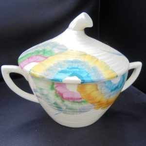 DSC06924 MORNING pattern Lynton shape sugar bowl with cover. (ref CC 1879)